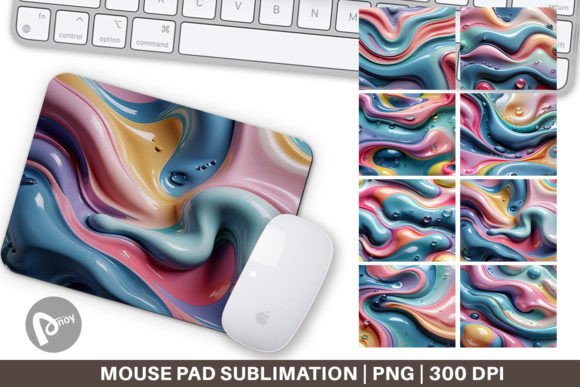 3D Flowing Pastel Mouse Pad: Art Meets Utility