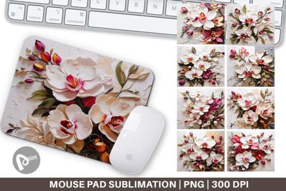 3D Orchid Flower Sublimation Mouse Pad: Where Art Meets Desktop Productivity