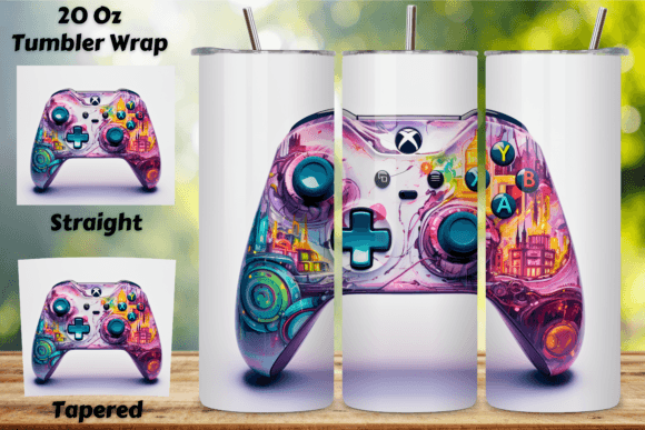 3D Video Gaming Tumbler and Controller Game Designs for Sublimation Printing