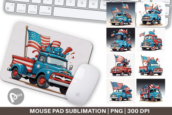 4th of July Vintage Truck Mouse Pad: Style Meets Utility