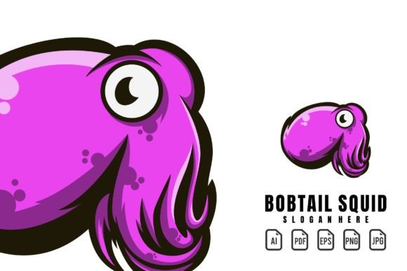 Bobtail Squid Mascot Logo: A Versatile Vector Template for Gaming, Sports, and Apparel Design