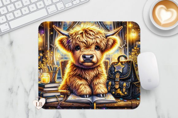 Cow Mouse Pad – Whimsical Mousepad PNG: A Touch of Highland Charm for Your Workspace