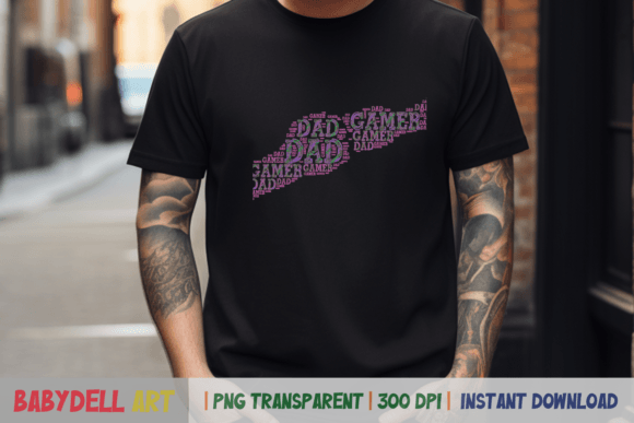 Dad Gamer T-Shirt Design Sublimation PNG: Crafting Personalized Apparel for the Gaming Father