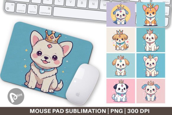 Dog Wearing a Crown Mouse Pad: A Royal Upgrade for Your Desktop