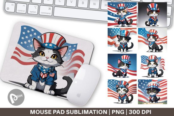 Elevate Your Workspace with the Mouse Pad Patriotic Cat and Sublimation Mouse Pad Design