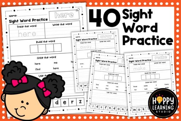 Free 40 Sight Words Tracing Writing Pack for Early Readers