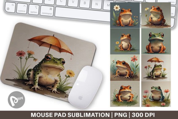 Frog Illustration Mouse Pads for Your Desk