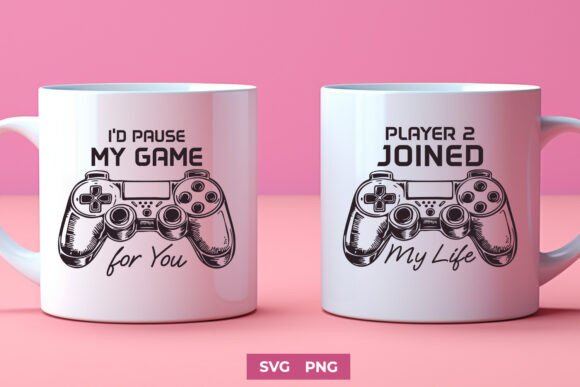 Gamer Couple Matching Design SVG PNG Art