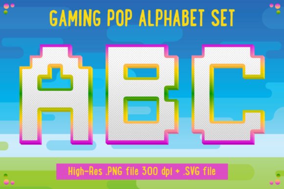 Gaming Pop 3D Alphabet Clipart Set: A Versatile Design Resource for Creators