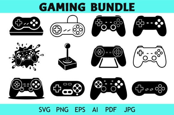 Gaming Silhouette Bundle: Versatile Design Assets for Modern Digital Creators