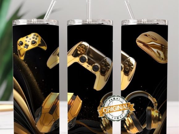 Gaming Tumbler Wrap PNG for Sublimation Design