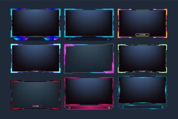 Live Streaming Frame Collection Vector: Elevate Your Broadcast with Professional Gaming Overlays