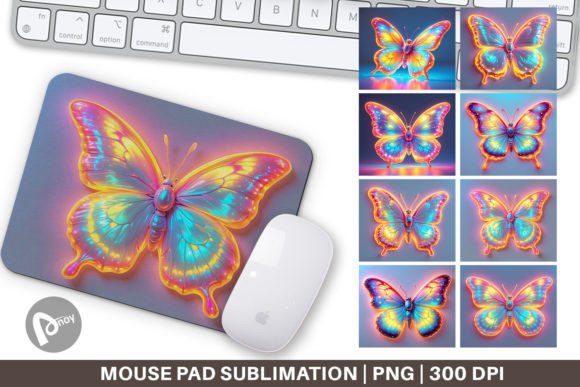 Mouse Pad 3D Glowing Butterfly: Where Desktop Art Meets Sublimation Precision