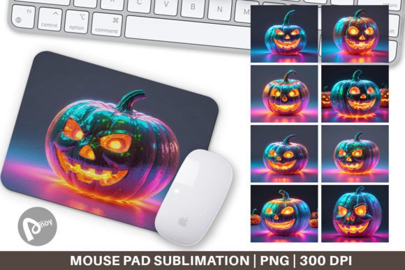 Mouse Pad 3D Glowing Jack O Lantern