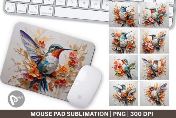 Mouse Pad 3D Hummingbird Painting: Art Meets Function