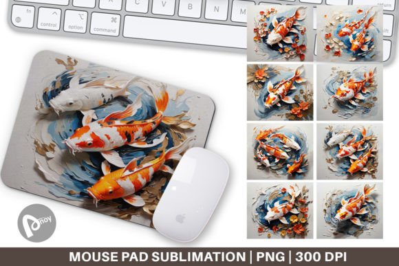 Mouse Pad 3D Koi Fish Painting: A Fusion of Art and Function for Your Desk