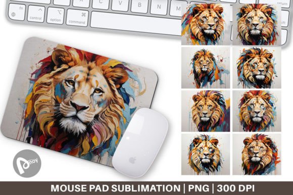Mouse Pad 3D Lion Painting