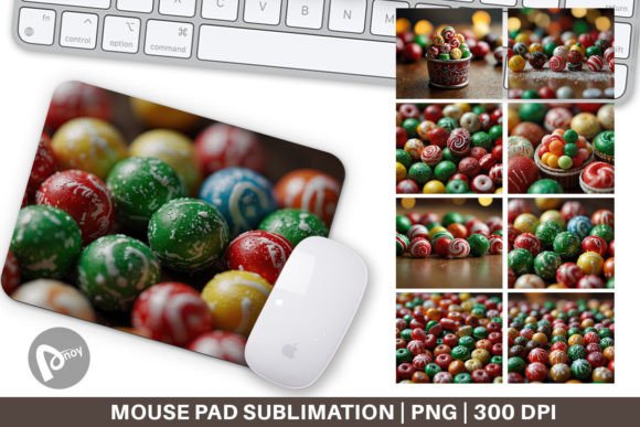 Mouse Pad Christmas Candies: Festive Desk Designs