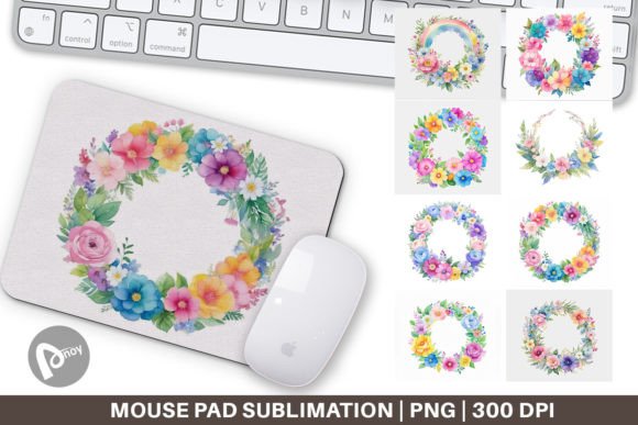 Mouse Pad Circular Floral Wreath: Beauty and Comfort