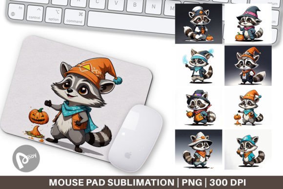Mouse Pad Halloween Raccoon: A Sublimation Design That Transforms Your Desk
