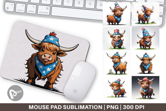 Mouse Pad Highland Cow 4th of July: Celebrating Style and Comfort at Your Desk
