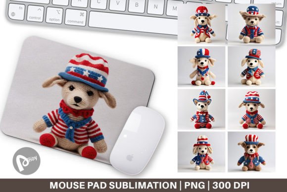 Mouse Pad Patriotic Dog Knitted: Creative Desk Upgrade