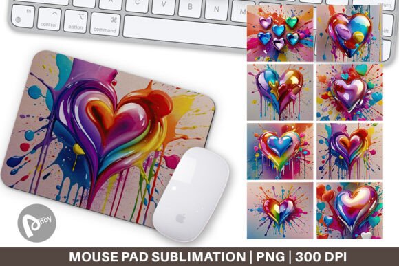 Mouse Pad Rainbow Hearts: A Fusion of Vivid Design and Everyday Utility