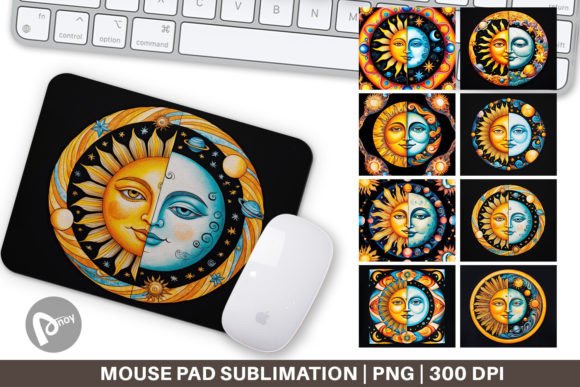Mouse Pad Sun and Moon Surrealism: A Practical Fusion of Art and Desktop Function