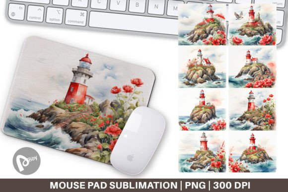Mouse Pad Watercolor Lighthouse: Where Desk Utility Meets Artistic Intention