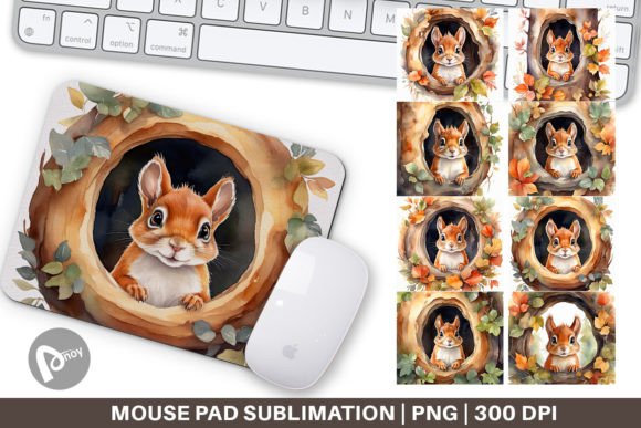 Mouse Pad Watercolor Squirrel – Art Meets Desk Function