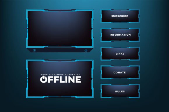 Online Screen Panel Border Design Vector for Streamers and Creators