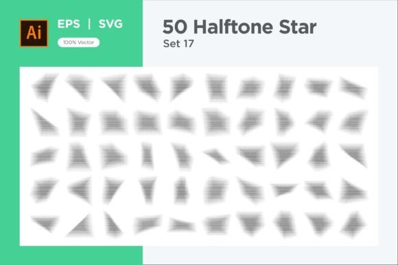 Stars Shape Halftone Background 50-17