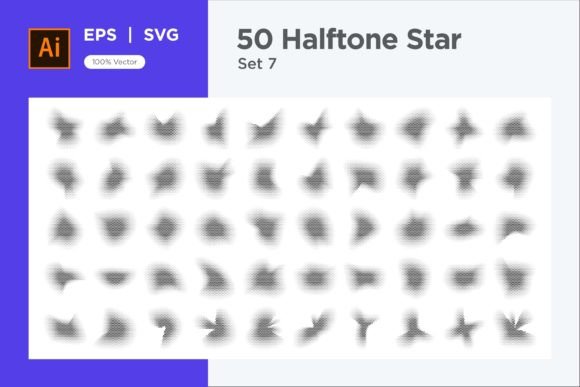 Stars Shape Halftone Background 50-7: A Versatile Design Resource for Vector Art