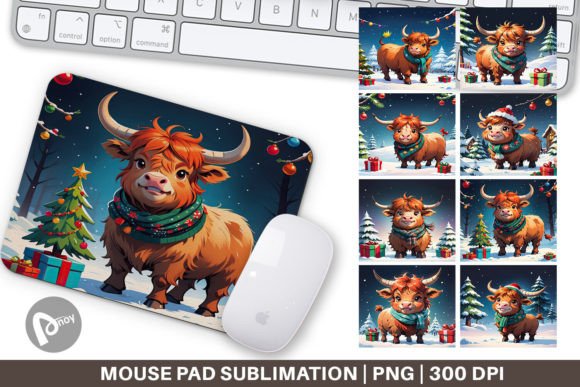 The Mouse Pad Christmas Highland Cow: A Festive Boost for Your Desktop
