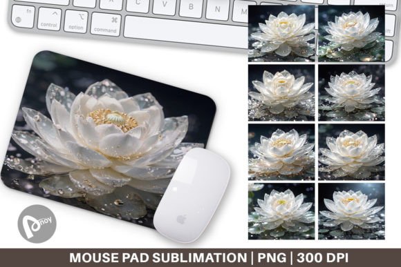 Transform Your Desk into a Sanctuary: The Allure of the White Lotus Glitter Sublimation Mouse Pad