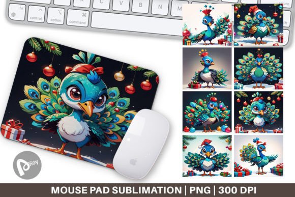 Transform Your Desk with a Mouse Pad Christmas Peacock Design