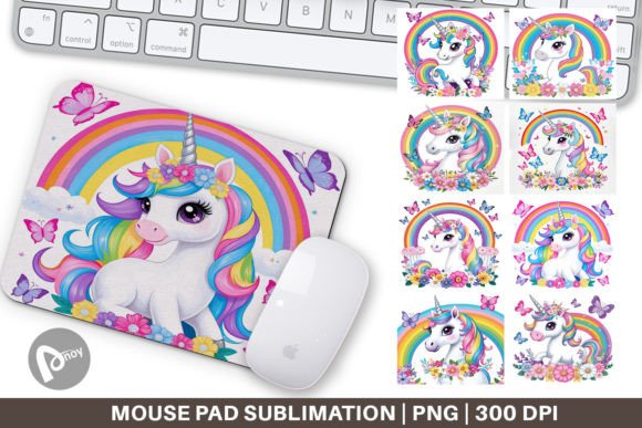 Transform Your Desk with a Mouse Pad Unicorn and Rainbow Sublimation Design