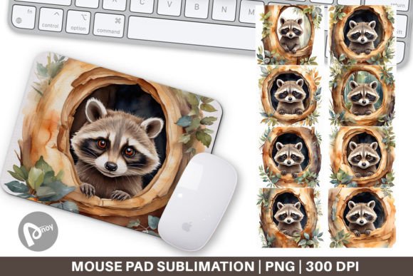 Transform Your Workspace with the Mouse Pad Watercolor Raccoon: A Blend of Art and Function